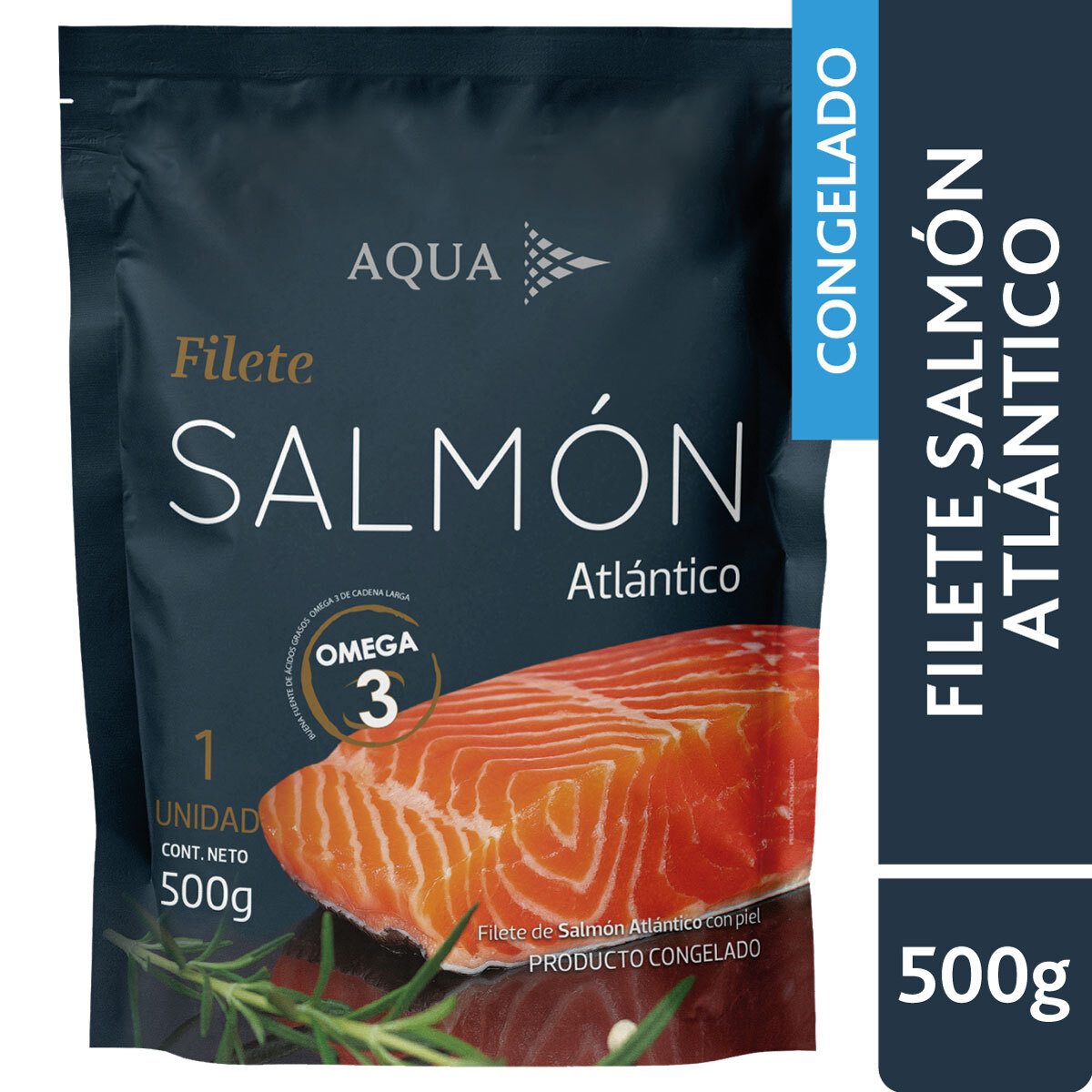Filete Salmón Atlántico con piel 500gr