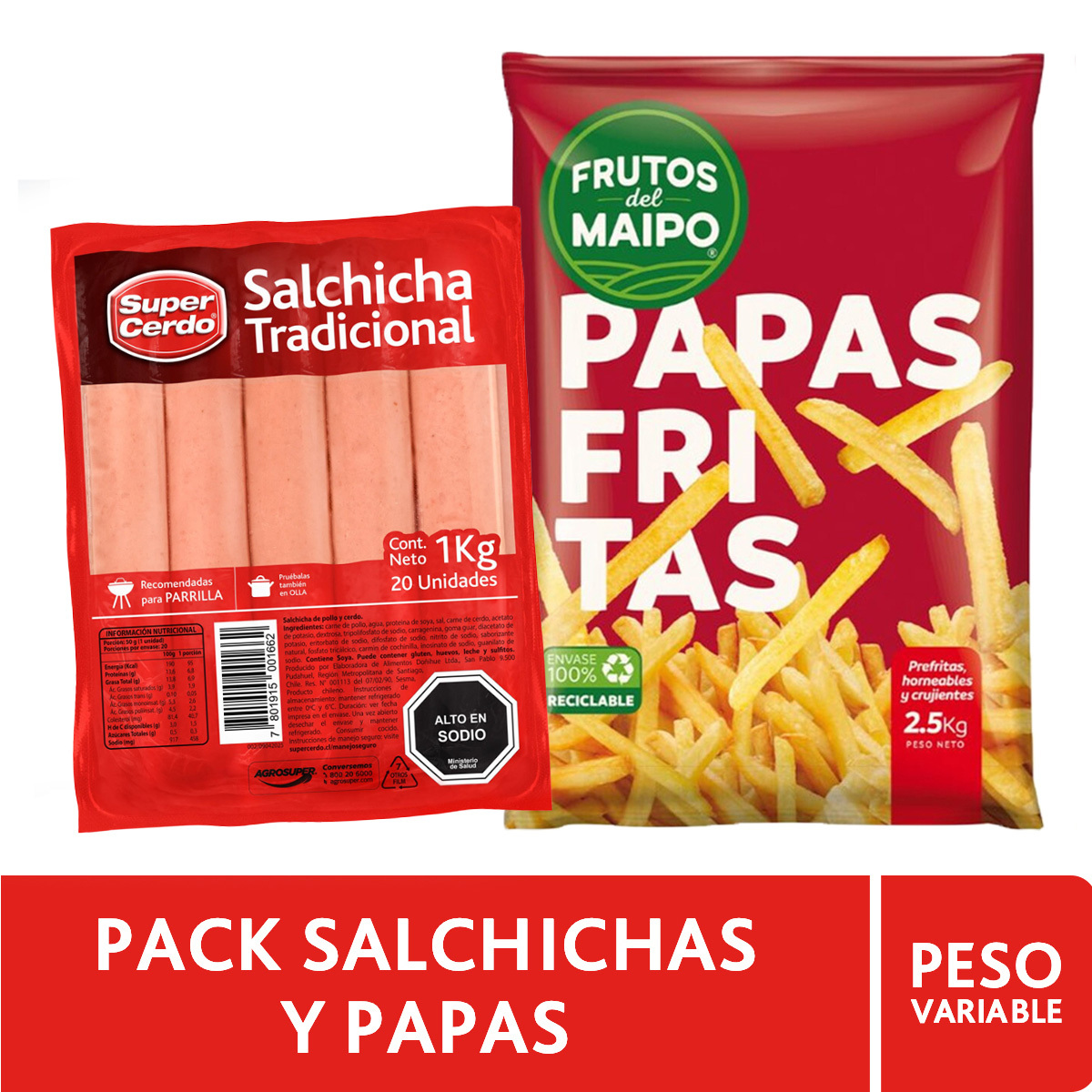 Pack Salchipapas