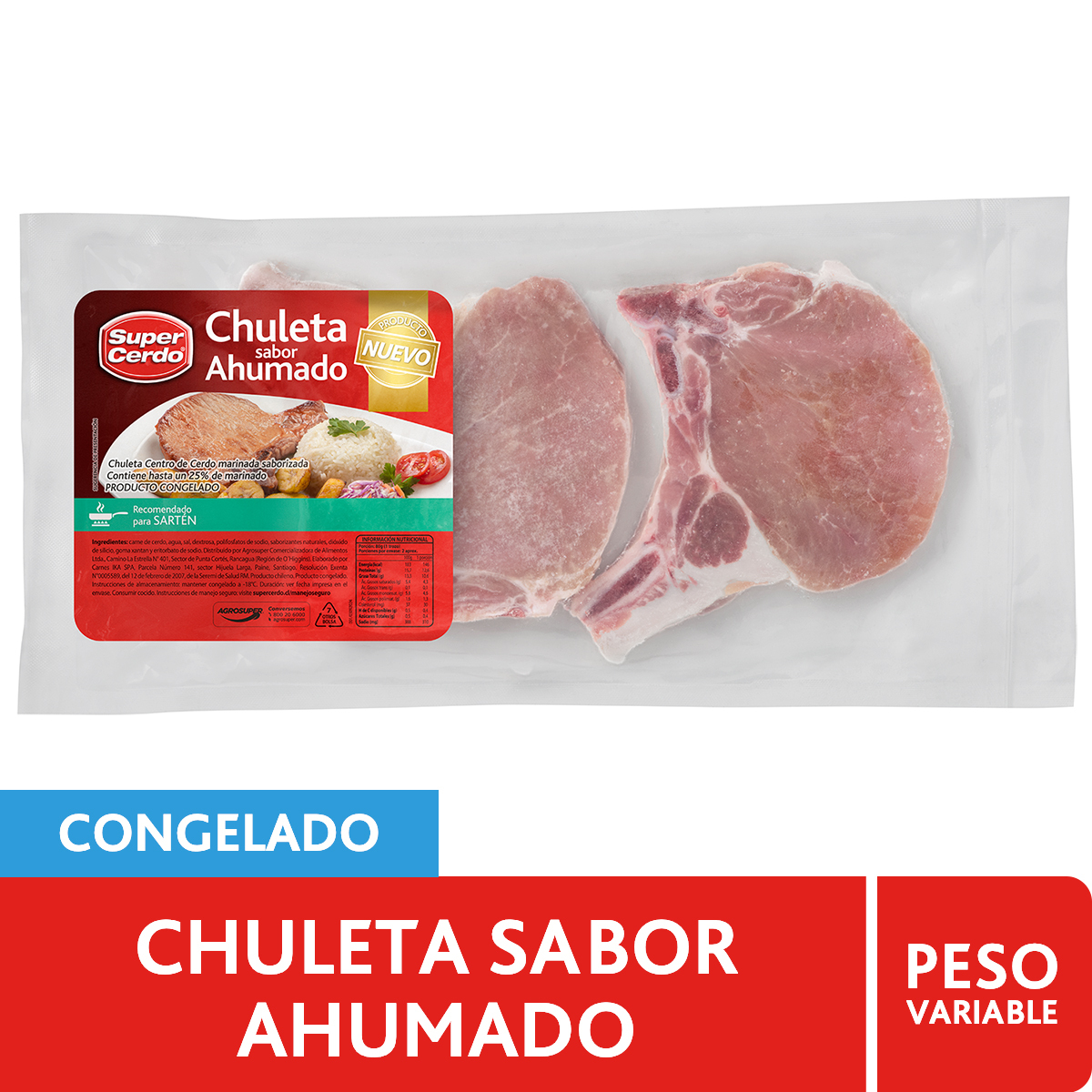 Chuleta Centro de Cerdo Sabor Ahumada