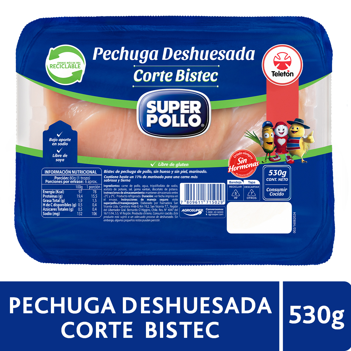 Bistec Pechuga Deshuesada de Pollo