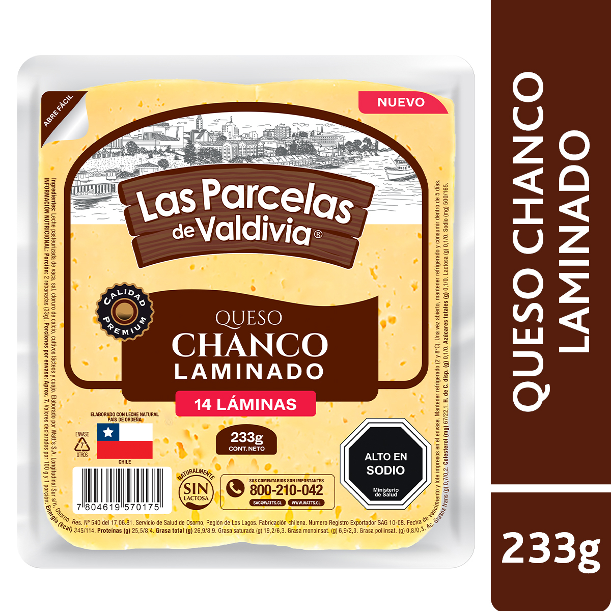 Queso Chanco Laminado 233 g.